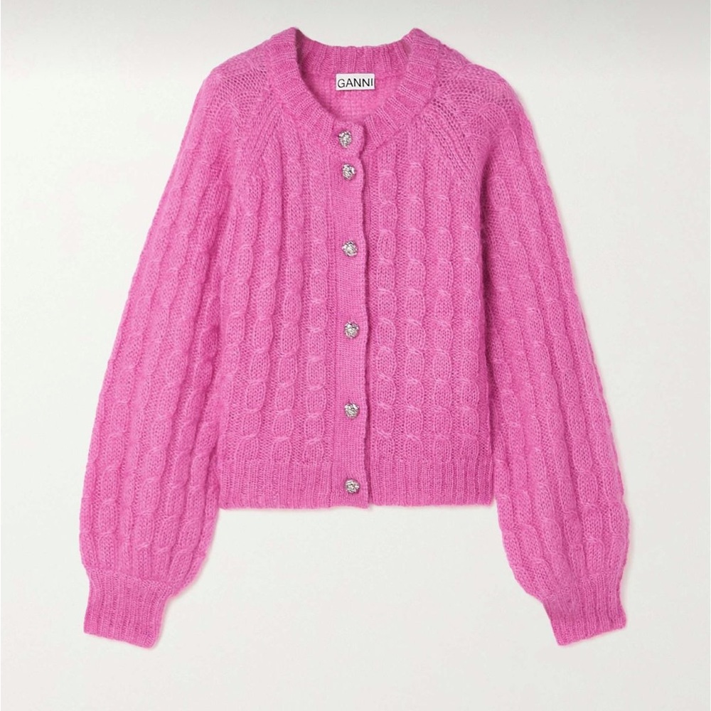 GANNI Mohair Pink Cardigan